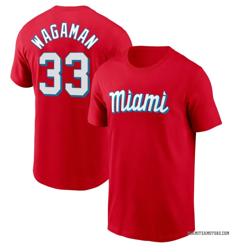 Eric Wagaman Youth Red Miami Marlins City Connect T-Shirt