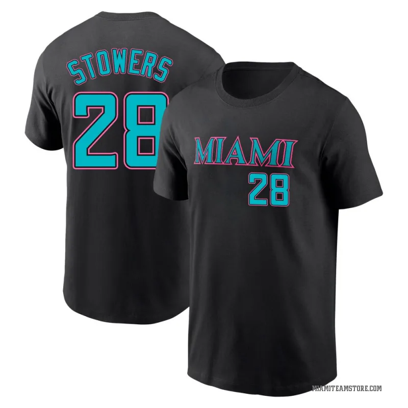 Kyle Stowers Men's Black Miami Marlins 2025 City Connect Fuse T-Shirt