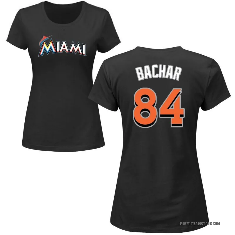 Lake Bachar Women's Black Miami Marlins Roster T-Shirt -