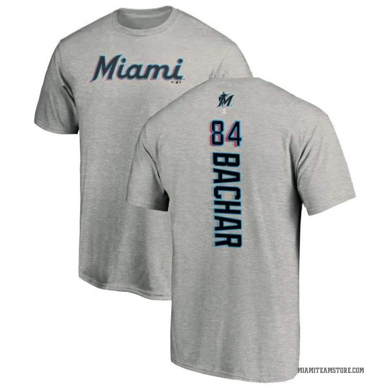 Lake Bachar Youth Ash Miami Marlins Backer T-Shirt -