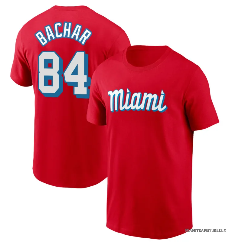 Lake Bachar Youth Red Miami Marlins City Connect T-Shirt