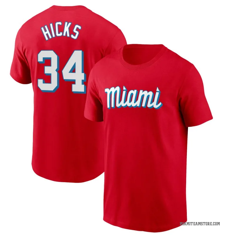 Liam Hicks Youth Red Miami Marlins City Connect T-Shirt