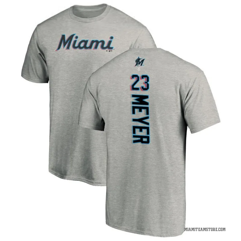 Max Meyer Men's Ash Miami Marlins Backer T-Shirt -