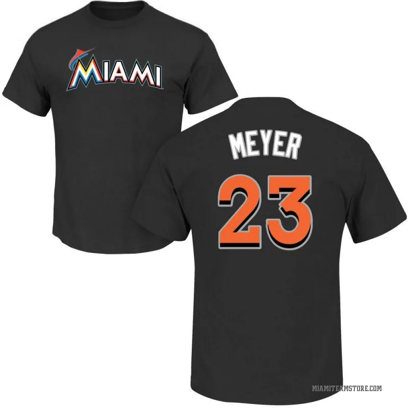 Max Meyer Men's Black Miami Marlins Roster T-Shirt -