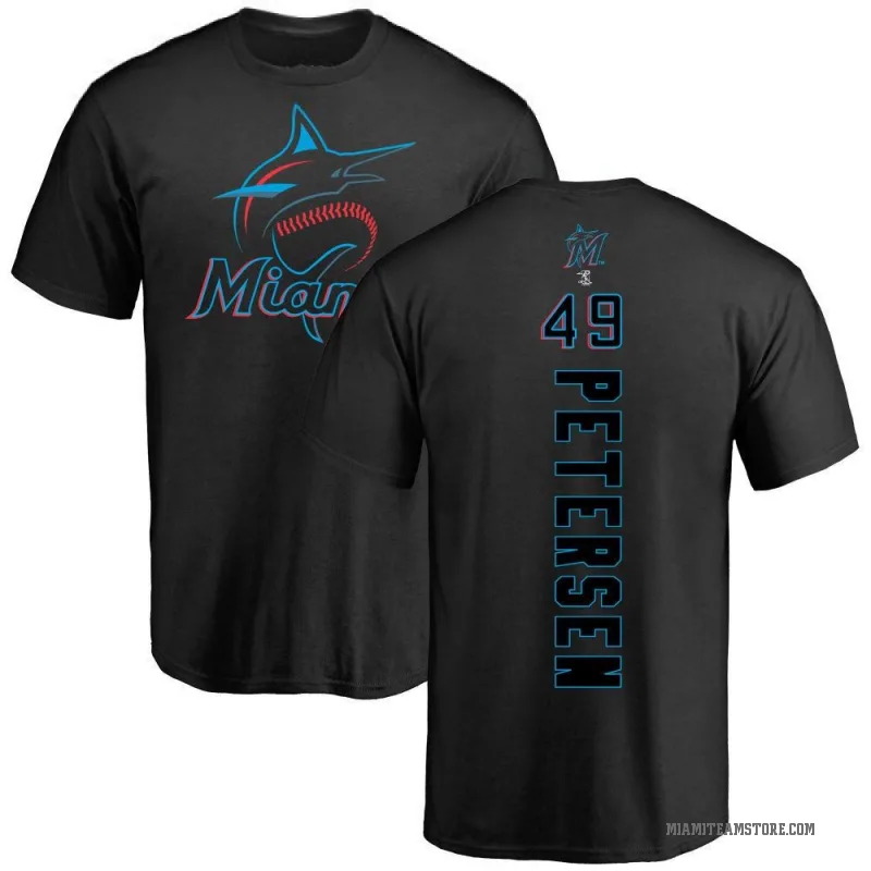 Michael Petersen Men's Black Miami Marlins Backer T-Shirt -