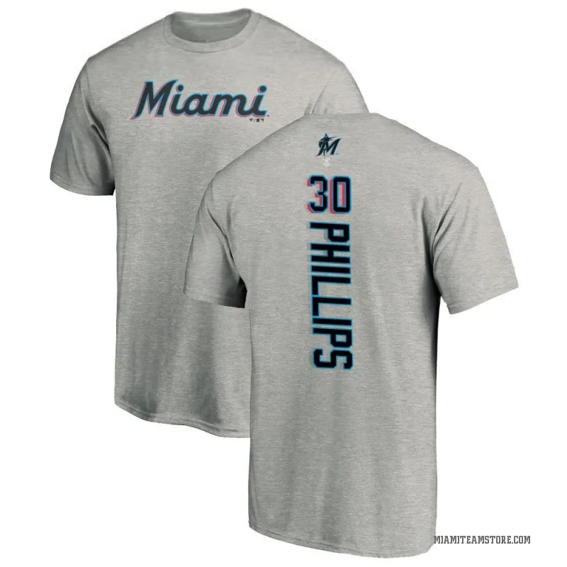 Tyler Phillips Men's Ash Miami Marlins Backer T-Shirt -