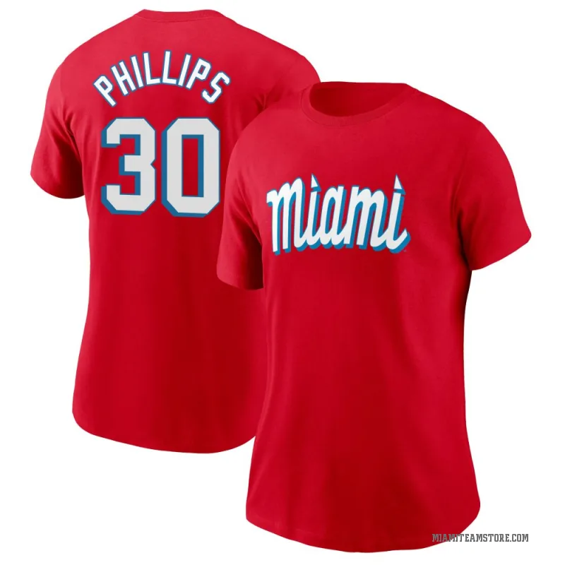 Tyler Phillips Women's Red Miami Marlins City Connect T-Shirt