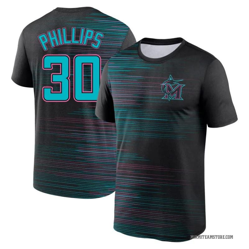 Tyler Phillips Youth Black Miami Marlins 2025 City Connect Game Day Collection Velocity Performance T-Shirt