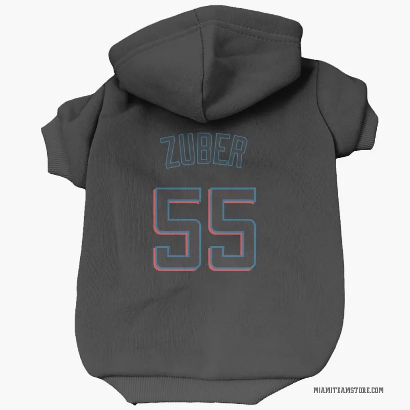 Tyler Zuber  Black Miami Marlins  Cat & Dog Pet Hoodie