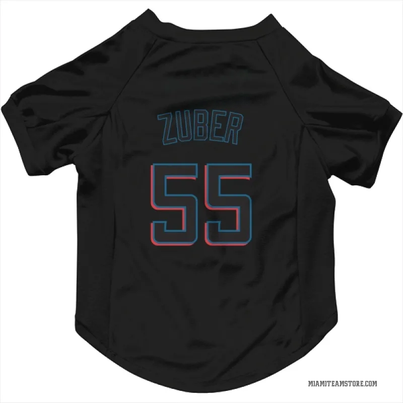 Tyler Zuber  Black Miami Marlins  Cat & Dog Pet Jersey