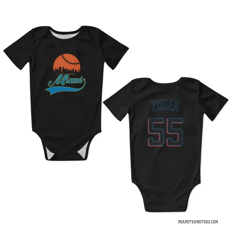 Tyler Zuber  Black Miami Marlins  Newborn & Infant Bodysuit