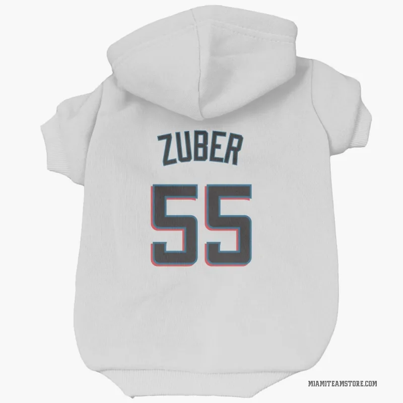 Tyler Zuber  White Miami Marlins  Cat & Dog Pet Hoodie