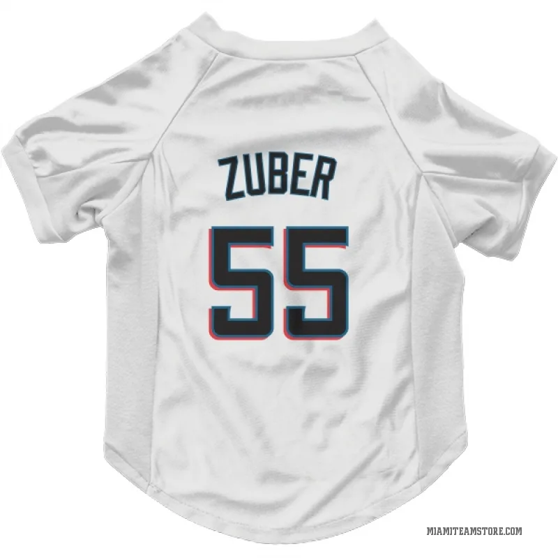 Tyler Zuber  White Miami Marlins  Cat & Dog Pet Jersey
