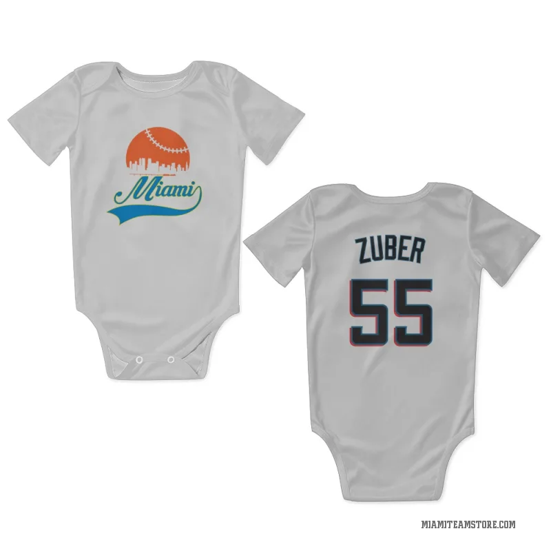 Tyler Zuber  White Miami Marlins  Newborn & Infant Bodysuit