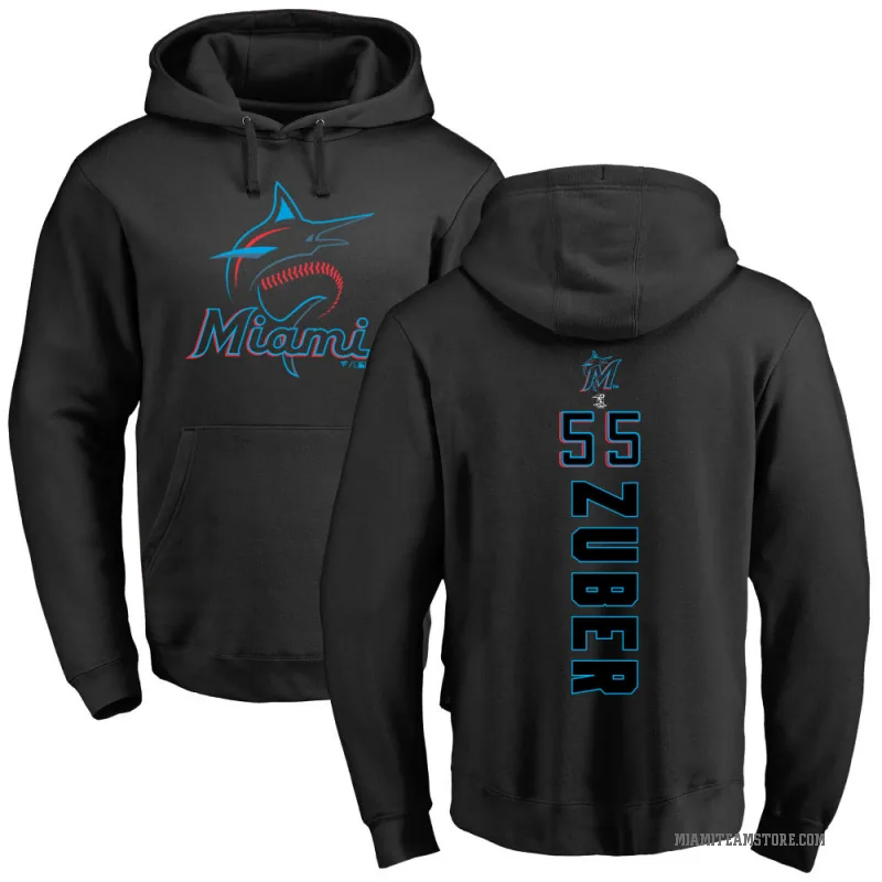 Tyler Zuber Youth Black Miami Marlins Backer Pullover Hoodie